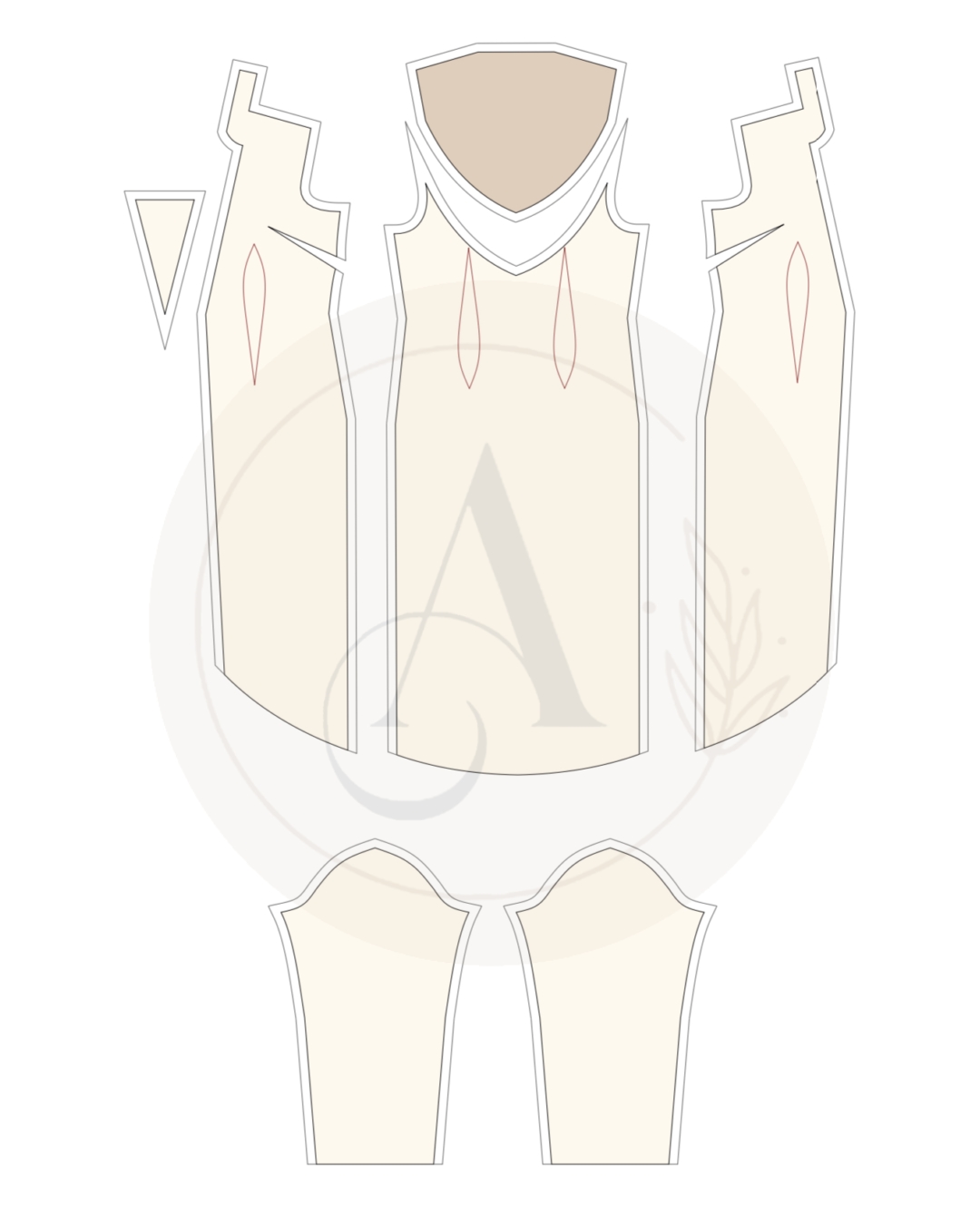 Desain dan pola kebaya simpel unik 03 (pola)