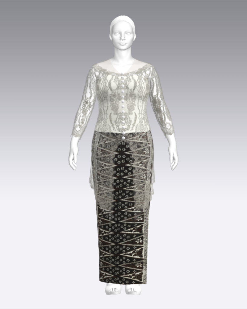 Kebaya Pengantin Custom Jerman (2) Desain 3D kebaya pengantin custom untuk pernikahan di Jerman (Adhiresti Kebaya)