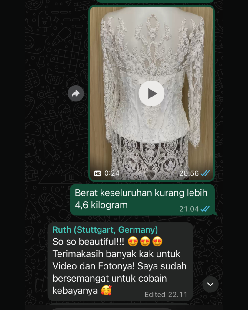 Kebaya Pengantin Custom Jerman (7) Testimoni kebaya pengantin custom dari Jerman - Adhiresti Kebaya